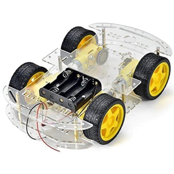 4-Wheel Robot Smart Car Chassis Kits with Speed Encoder for Raspberry Pi and Arduino