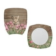 thumbnail image 4 of FKELYI Floral Rabbot Plank Pattern Office Chair Slipcover Desk Chair Cover 2 Pcs Removable Computer Chair Protective Cover Easy to Install Rotating Sweivel Chair Slipcover, 4 of 7
