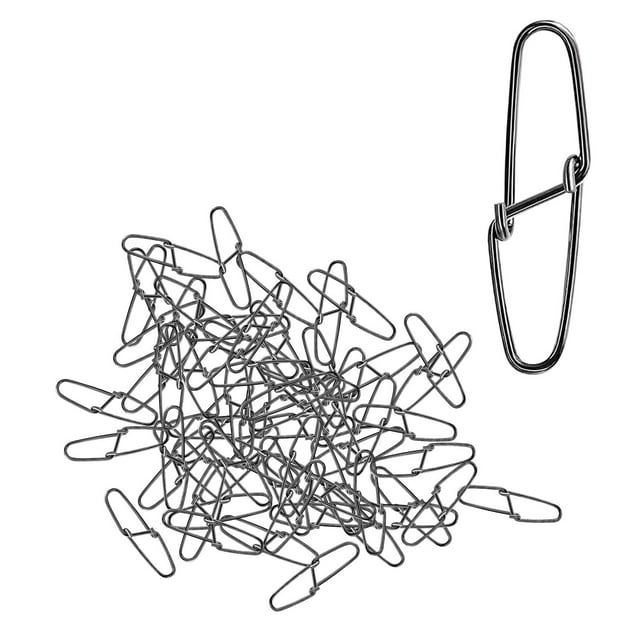 100x broches de presión de pesca, clips de pesca de cambio rápido, cierre de presión de gancho, bloqueo fuerte, junta giratoria, conexión de señuelo d Modelo 0