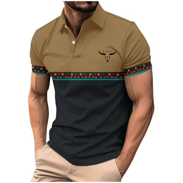 Mens Manga Corta Botón Abajo Camisas con Bolsillo Pulover Botón de Impresión de la Camisa de Solapa de Poliéster Cuello de Vuelta, Blusa Casual para Hombres