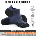 thumbnail image 5 of LWFBDTK Athletic Ankle Socks, Low Cut Cushioned Tab Sports Running Socks for Men & Women, 6 Pairs Blue (Size 7.5-11.5), 5 of 7