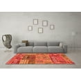 thumbnail image 3 of Ahgly Company Indoor Round Patchwork Orange Transitional Area Rugs, 6' Round, 3 of 4