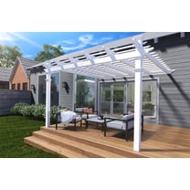 Vita 12' x 12' Freemont White Vinyl Pergola, VA42044