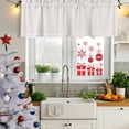 thumbnail image 6 of Farmhouse Beige White Striped Valances for Windows, Decorative Rod Pocket Window Valance Curtains, Modern Stripes Short Curtain Drapes for Kitchen/Bathroom/Living Room, 2 Panels, 42" W x 18" L, 6 of 8