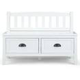 thumbnail image 5 of Simpli Home Burlington SOLID WOOD 42 inch Wide Transitional Entryway Storage Bench with Drawers in White, 5 of 8