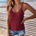 thumbnail image 2 of fatyb Women's Knit Tank Tops V Neck Spaghetti Strap Camisole Sleeveless Loose Casual Crochet Tshirts, 2 of 7