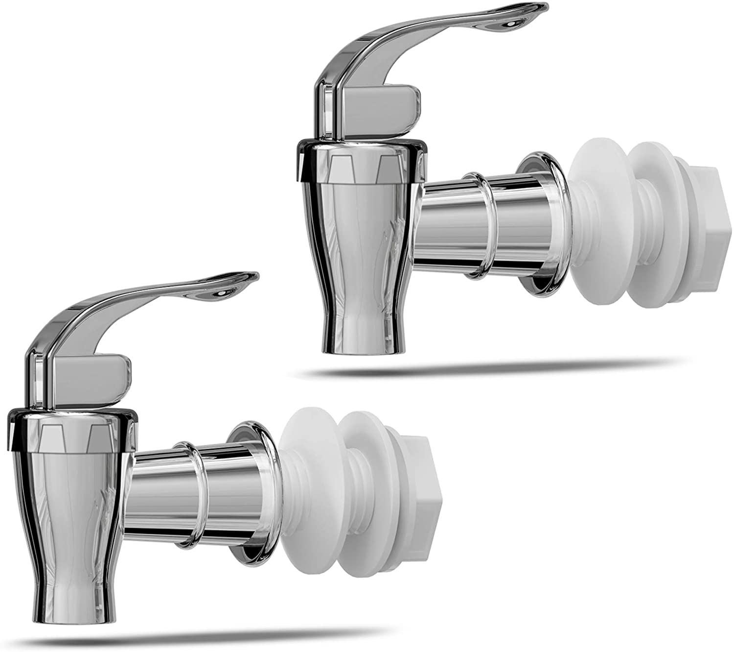 2 Pack Silver Beverage Dispenser Replacement Spigot, Push Style Spigot for Beverage