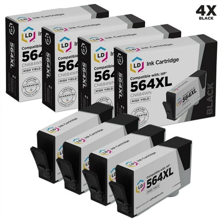 LD Remanufactured Replacement for Hewlett Packard 564XL / 564 CN684WN Set of 4 ink Cartridges:SHOWS ACCURATE