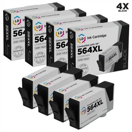 Hewlett Packard Rubber Foot - LD Remanufactured Replacement for Hewlett Packard 564XL / 564 CN684WN Set of 4 ink Cartridges:SHOWS ACCURATE LEVELS