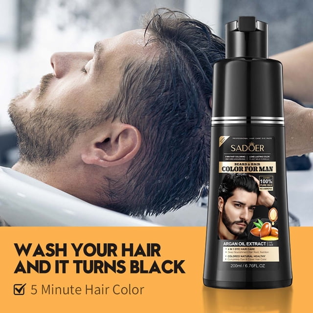 Champú para Cabello Negro onlyliua Suave Ingredientes Naturales 200 ml