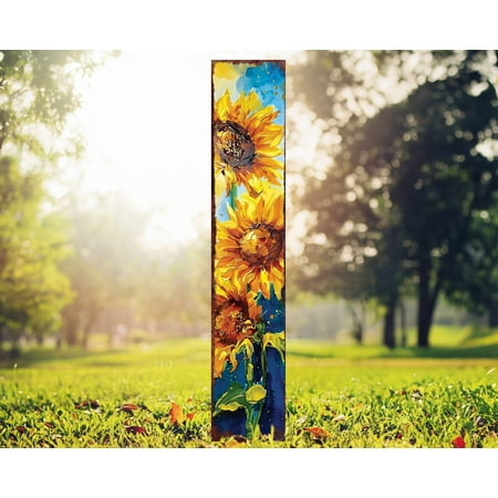 42in Summer Garden Stake – Oil Paint Style Sunflower Decor – Ideal for Outdoor Yard and Garden Decorations