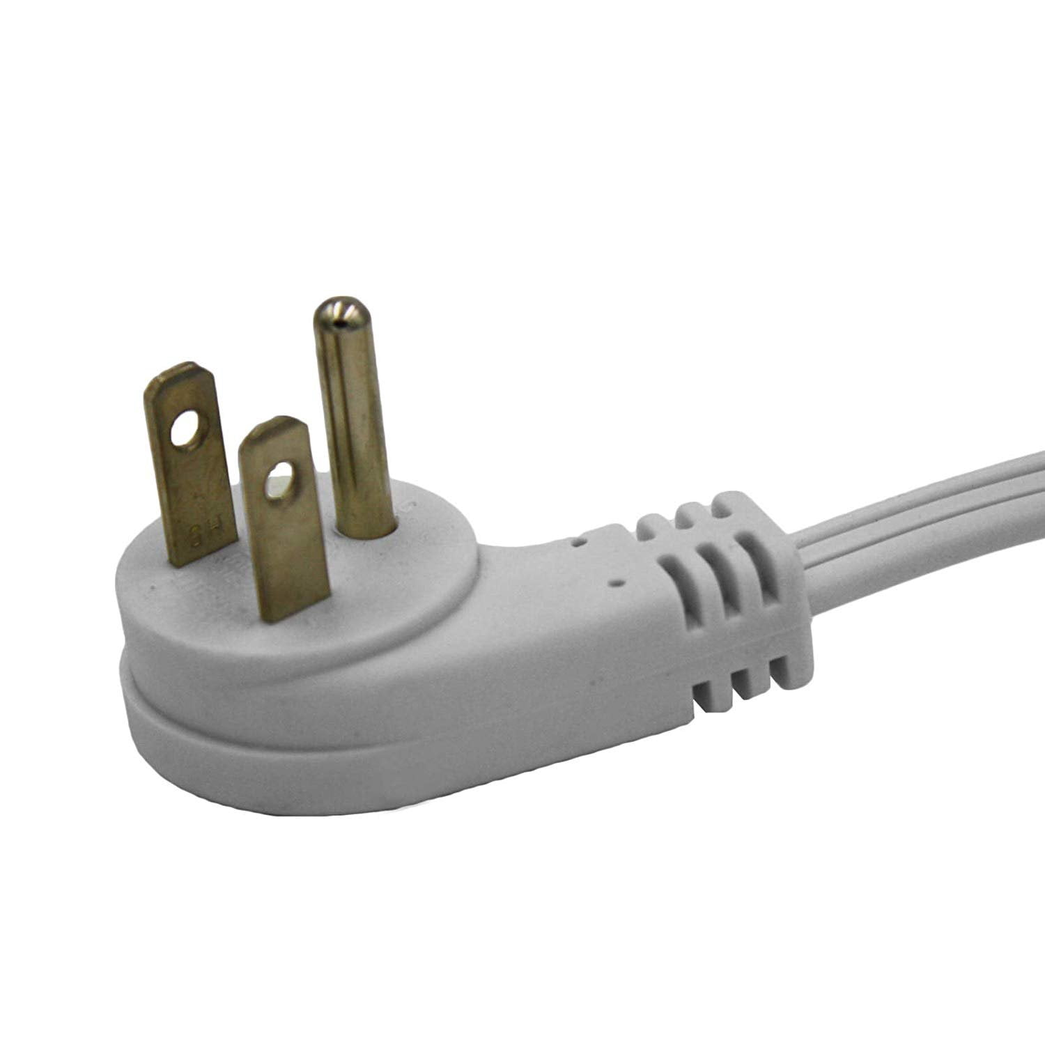 Wideskall 6 Feet 3 Prong 16 Gauge Grounded 3 Outlets Agnle Flat Plug ETL Listed Indoor Extension Cord White Pack of 2