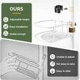 thumbnail image 3 of Corner Shower Caddy Tension Pole: Rustproof Bathroom Organizer Shelves for Bathtub Shampoo Accessories Storage Holder - 47-121 Inch Adjust - White, 3 of 14