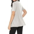 thumbnail image 3 of Women's Casual Short Sleeve Draped Open Front Solid Cardigan, 3 of 5