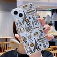 thumbnail image 5 of Halloween Hippie Clear Case for iPhone 14 Mini,Aesthetic Art Design Case for Men Women,Unique Soft Transparent TPU Bumper Case Cover, 5 of 5