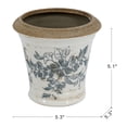 thumbnail image 4 of A7Store White Ceramic Urn Planter Pot with Floral Pattern, 5.3x5.3x5.1'', Set of 4, 4 of 6