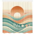 thumbnail image 4 of Ambesonne Boho Shower Curtain, Funky Mid Century Mountains, 69"Wx75"L, Dark Salmon Seafoam Beige, 4 of 4