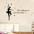 thumbnail image 1 of Adhesivo de pared de PVC con una bailarina de ballet con cita inspiradora, 58 x 25 cm, 1 of 3