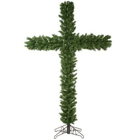 vickerman 7 5 39 artificial christmas cross with 250 clear multicolor icicle christmas lights
