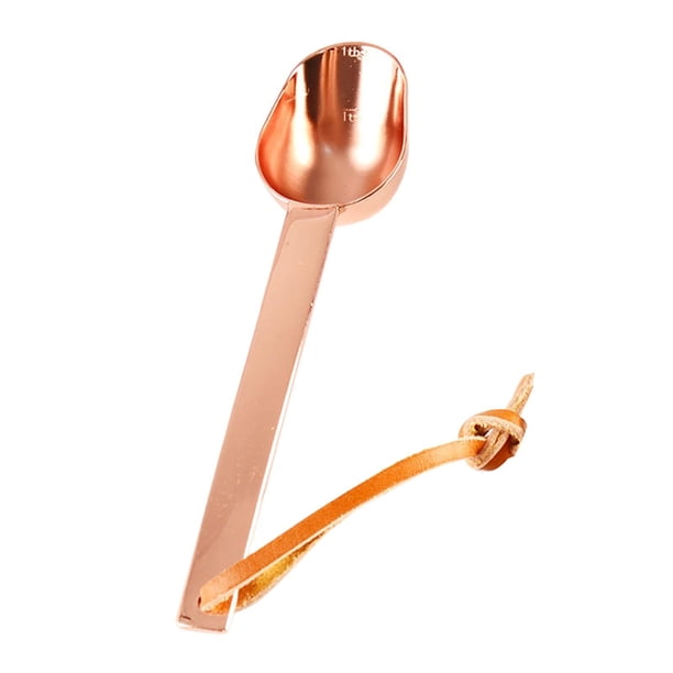 Cuchara de mango largo para medir café y té, para granos y repostería. oro rosa