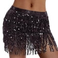thumbnail image 3 of Women Belly Dance Skirt Sequins Costume Hip Belt for Rumba Performance Tango Black, 3 of 7