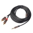 thumbnail image 6 of Joernso Aluminium Alloy Shell RCA Line HiFi Stereo 3.5mm to 2RCA Dual Lotus Audio Cable, 6 of 8