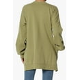 thumbnail image 2 of TheMogan Chandails en Molleton à Col Rond Manches Longues Hi-Low Boyfriend pour Femmes PLUS, 2 of 7
