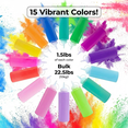 thumbnail image 2 of 22.5 Lb Color Run Powder Kit, 15 Reusable Squeeze Bottles, 24 Oz per Bottle, Festival Color War Party Favors Supplies, 2 of 5