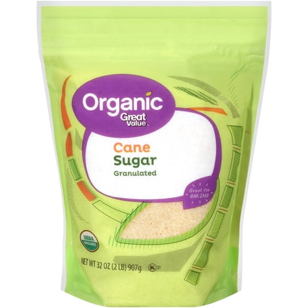 Great Value Organic Granulated Cane Sugar, 2 Lb