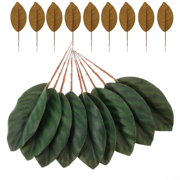 HOOWIFFY Fake Magnolia Leaves Artificial Magnolia Leaves Green Silk Cloth 30-Pcs Flower Baskets