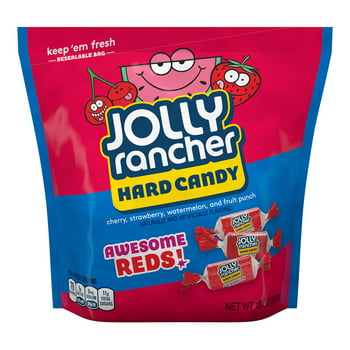 JOLLY RANCHER, Awesome Reds! Assorted Fruit Flavored Hard Candy, Individually Wrapped, 13 oz, Resealable Bag