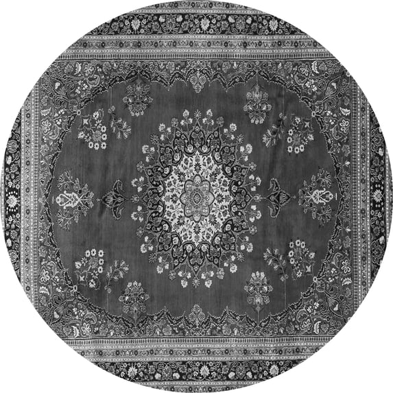 Ahgly Company Indoor Round Persian Gray Traditional Area Rugs, 4' Round