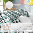thumbnail image 2 of 3 Piece Teal Black Plaid Duvet Cover Set California King,Microfiber Comforter/Quilt Cover with Corner Ties and 2 Pillowcases,Farmhouse Teal Black Checkered All Season Soft Bedding with Zipper Closure, 2 of 8