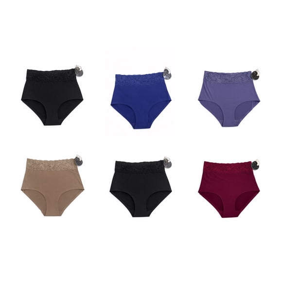 Paquete 6 Pantaleta Dama Sin Costuras De Corte Completo