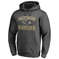 thumbnail image 2 of Men's Fanatics Heathered Charcoal Baltimore Ravens Big & Tall Victory Arch Logo Pullover Hoodie, 2 of 3