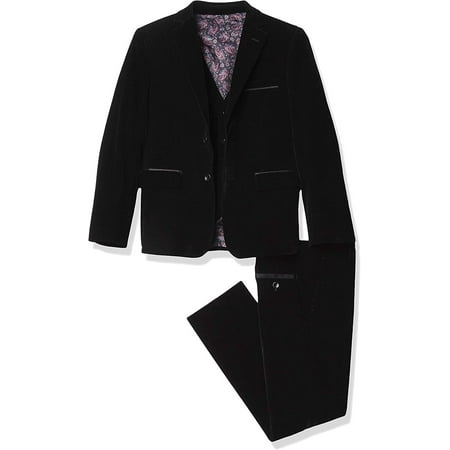 

Isaac Mizrahi Boys Slim Fit 3 Piece Velvet Suit Black 2