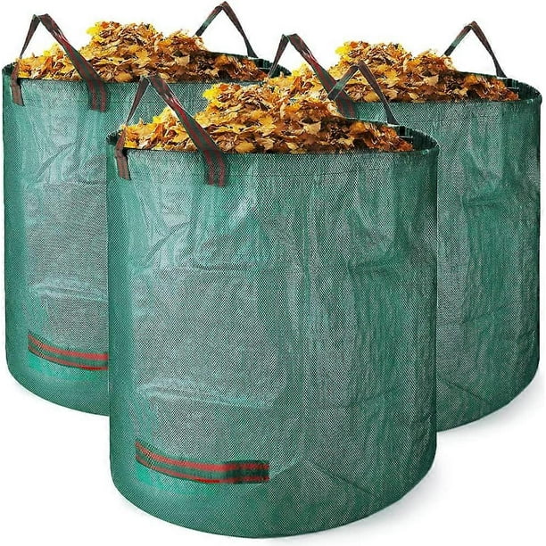 Bolsa de jardín 3 x 272L Bolsas de jardín Bolsa de residuos de jardín impermeable Bolsas de residuos de jardín independientes y plegables para jardín Bolsa de jardinería reutilizable Bolsa de jardín