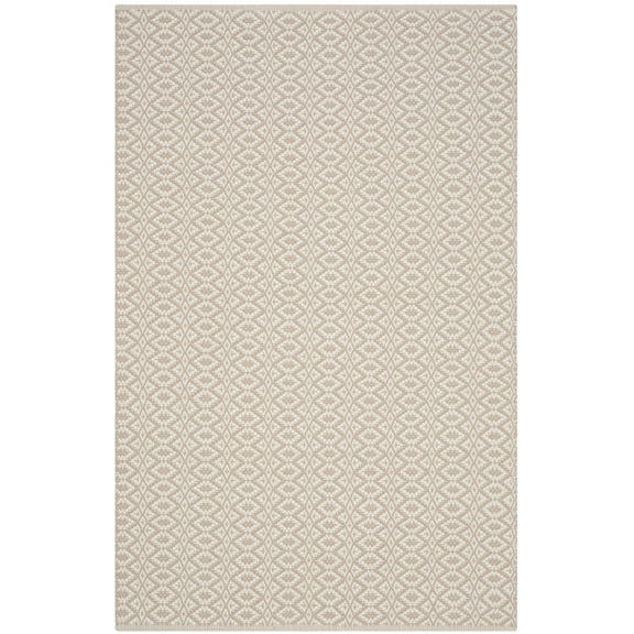 SAFAVIEH Montauk Corrine Geometric Cotton Area Rug, Ivory/Beige, 2'6" x 4'