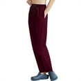 thumbnail image 3 of REALiKUN Women's Straight Leg Long Pants Elastic High Waist Drawstring Casual Trousers with Pockets, 3 of 4