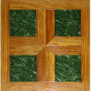 Angle View: Home Dynamix Dynamix Vinyl Tile 16'' x 16'' Luxury Vinyl Tiles in Paramount Woodtone/Green Marble