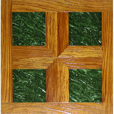 Home Dynamix Dynamix Vinyl Tile 16'' x 16'' Luxury Vinyl Tiles in Paramount Woodtone/Green Marble