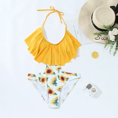 

Cathalem Family Christmas Pajama Pants Matching Women s Swimsuit Flower Print Christmas Pajamas for Family And Dog Plaid Suit Yellow Large