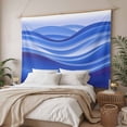 thumbnail image 3 of Blue Striped Large Tapestry for Bedroom Wall Hanging Tapestry, Modern Abstract Art Wave Moire Gradient Ceiling Backdrop Tapestries Poster Blanket Wall Decor for Teens Room Living Room Dorm 100" x 59", 3 of 8