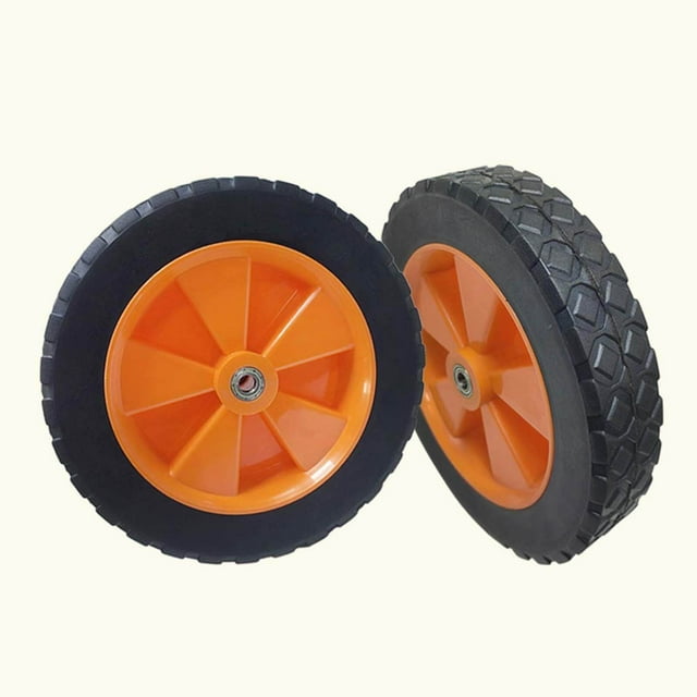 ziyahi Roue de Remplacement pour Chariot Pliable 7 Pouces Double Roulement en Caoutchouc pour Chariot à Main