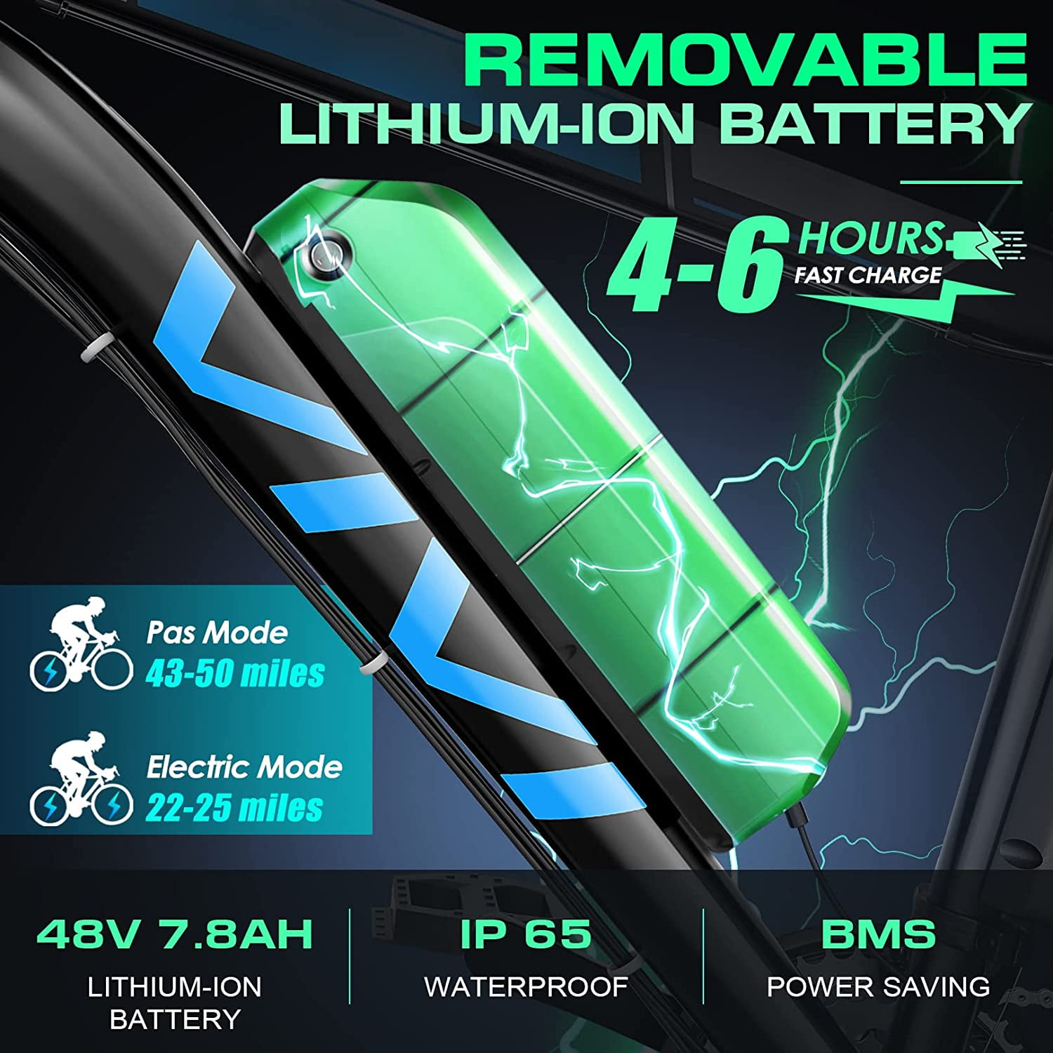Vivi Electric Bike for Adults 26" Electric Mountain Bike 500W Cruise Control Electric Commuter Bike 21 Speed with Removable 48V Battery