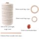 thumbnail image 3 of Manualidades DIY Colgadores de plantas 109 yardas Cordón de macramé natural de 3 mm con 60 piezas de cuentas de madera 6 piezas de anillo de madera y 4 piezas de palo de madera, 3 of 8