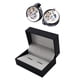 thumbnail image 1 of 2 piezas Gemelos con forma de movimiento de reloj, Gemelos para camisa, Gemelos para hombre, Gemelos con movimiento de engranaje, Gemelos , Movimiento De Acero Negro, 1 of 8