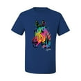 thumbnail image 2 of Wild Bobby, Neon Rainbow Horse Animal Lover Men's Graphic T-Shirt, Royal, 5XL, 2 of 3