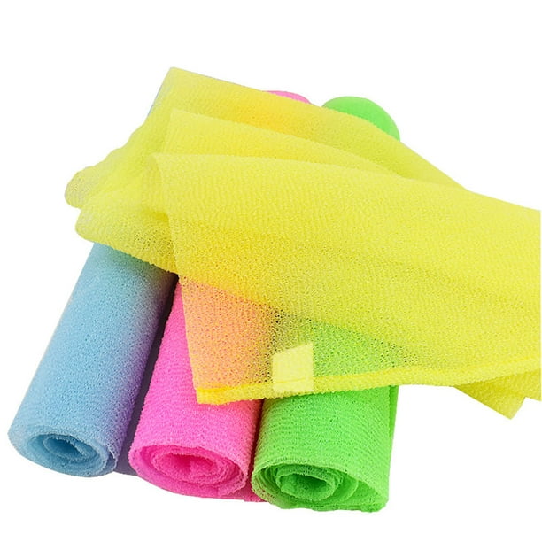 Toalla Exfoliante Toalla Japonesa Toalla De Baño De Nylon Toalla Exfoliante Coreana Toallita De Belleza Corporal Esponja Exfoliante Corporal Exfoliante De Espalda Para Paño De Ducha Paquete De 3