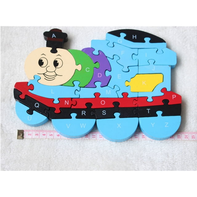 Juguetes de rompecabezas para niños, bloques de construcción de madera, juguetes 26, alfanuméricos en inglés, Ilustración, 70 puntos